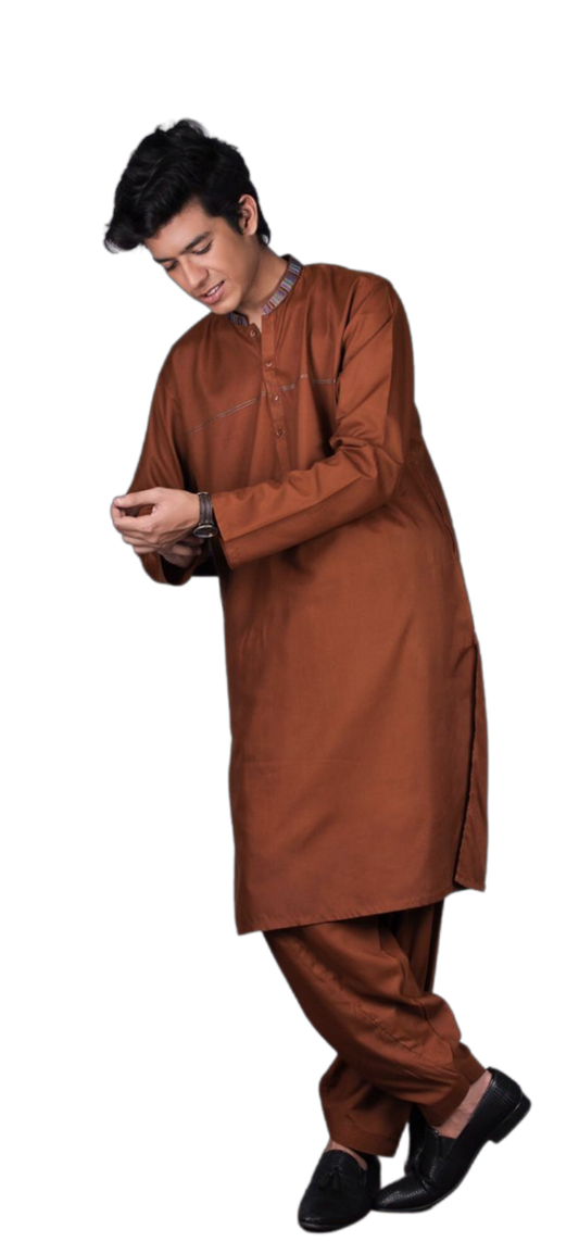 Dark brown kurta suits